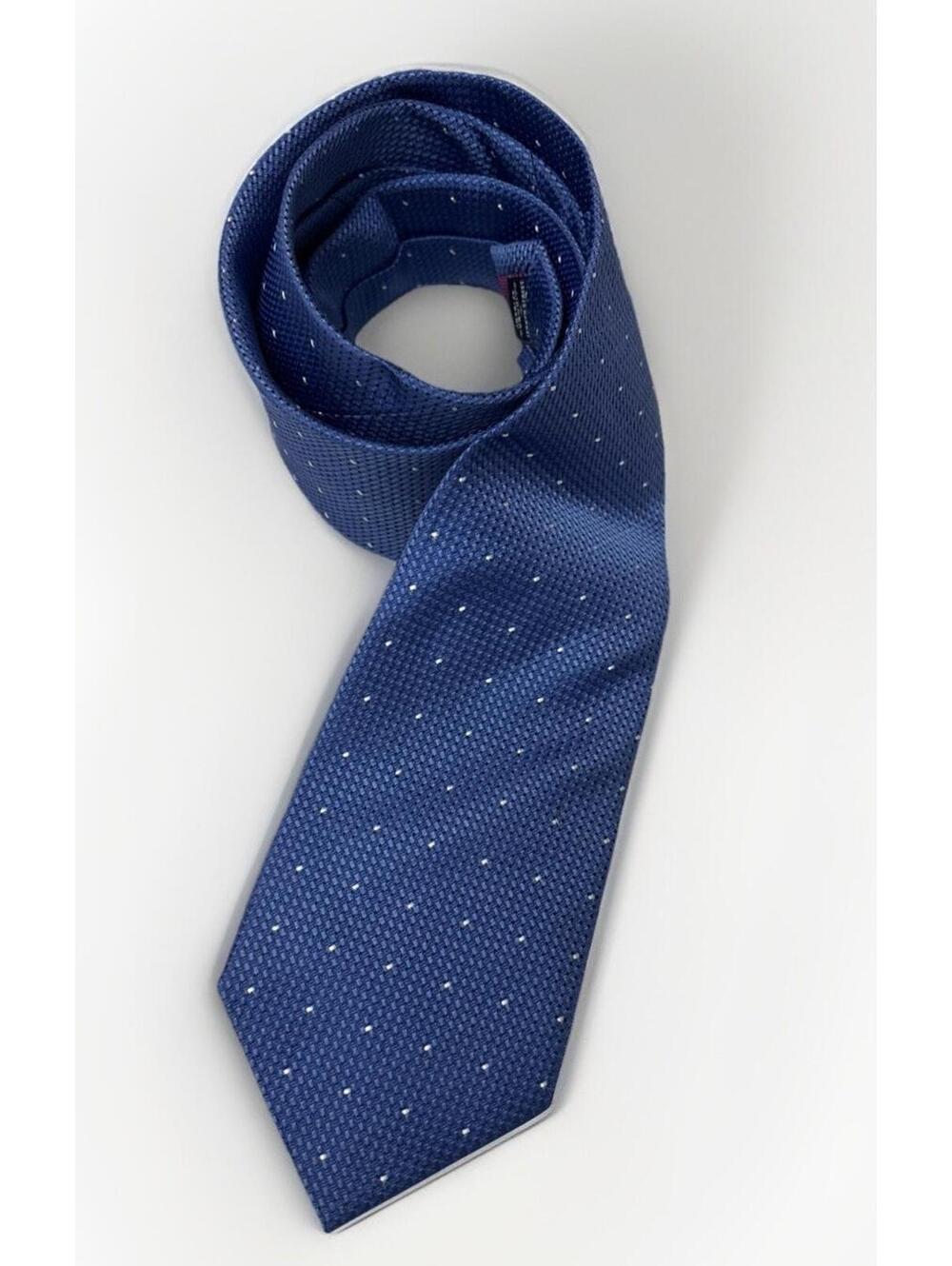 Charles Tyrwhitt 100% Silk Blue And White Polka dot Tie